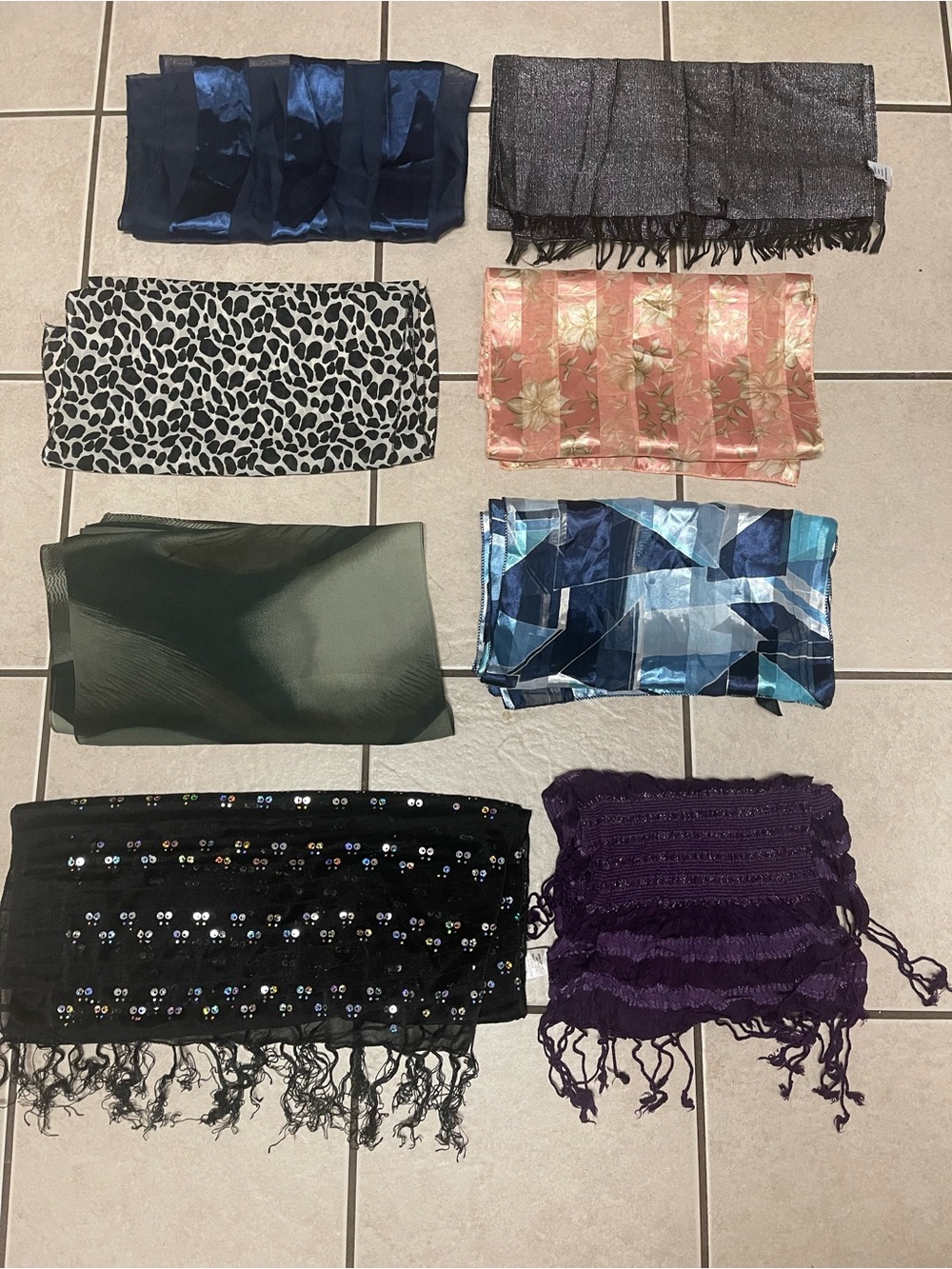 Assorted Women’s Scarves - Navy, Black, Green, Purple, Pink & More